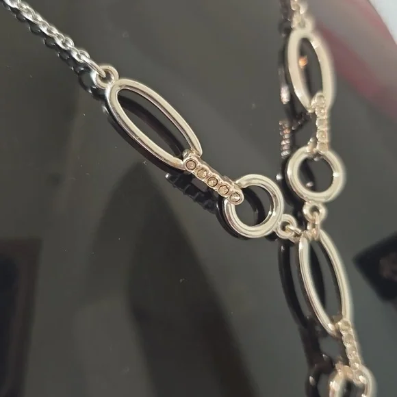 Blue Teardrop Crystal Necklace & Earrings Set Silver Tone Statement Jewelry - Picture 5 of 8